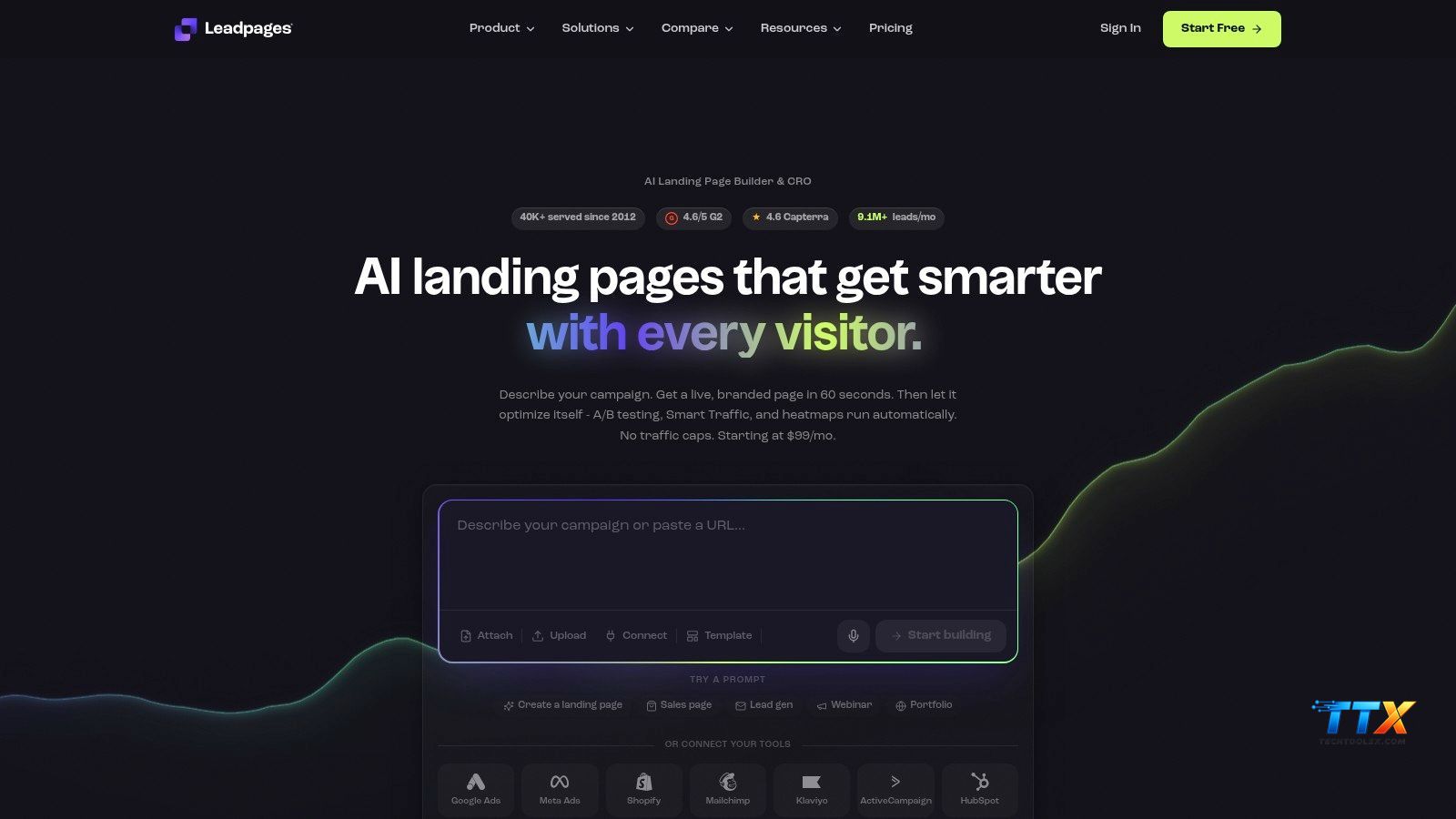 Leadpages landing page-techtoolsx.com