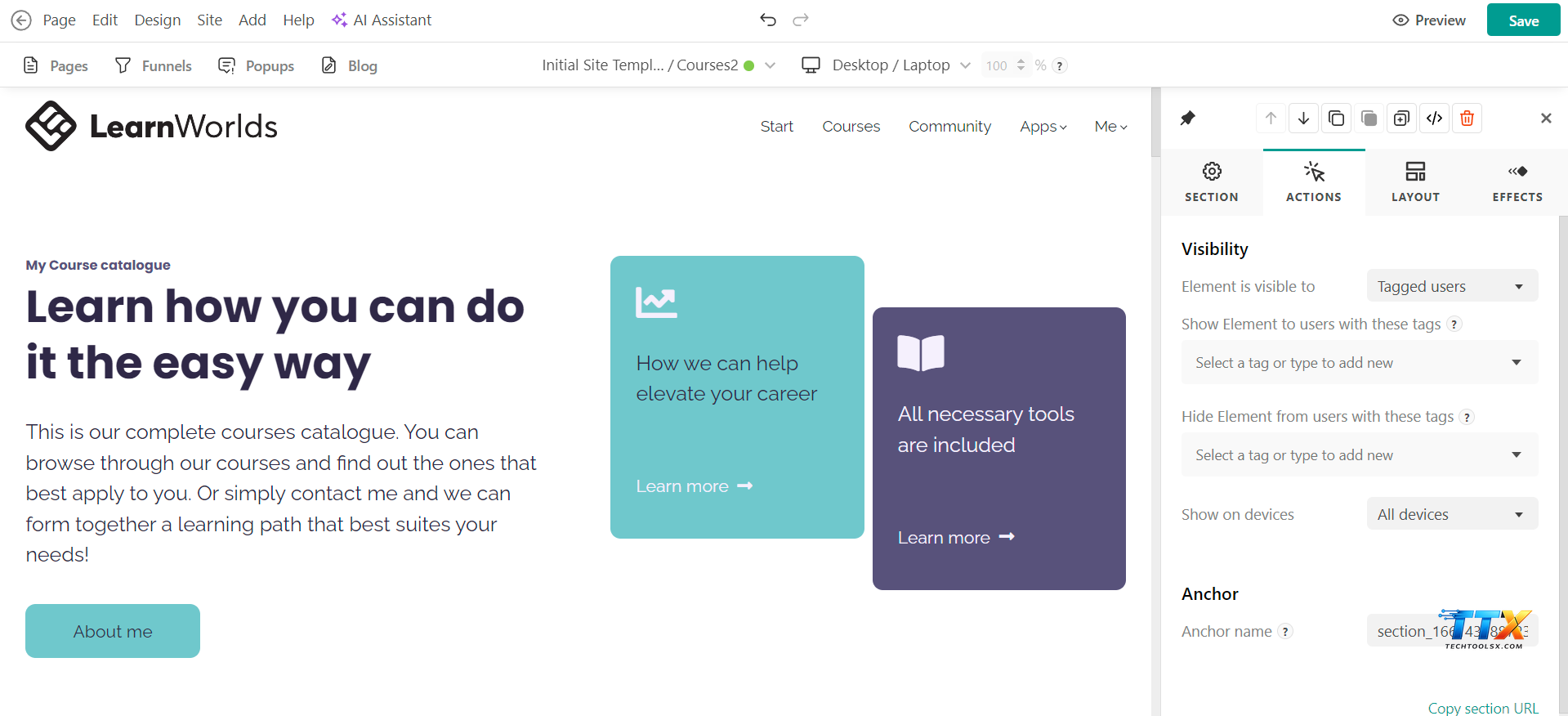Learnworlds features-techtoolsx.com