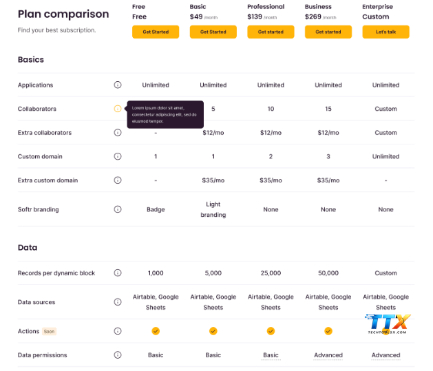 Softr pricing-techtoolsx.com _1