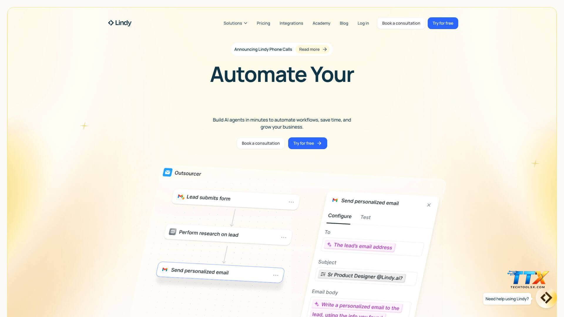 Terms used in Lindy ai-techtoolsx.com